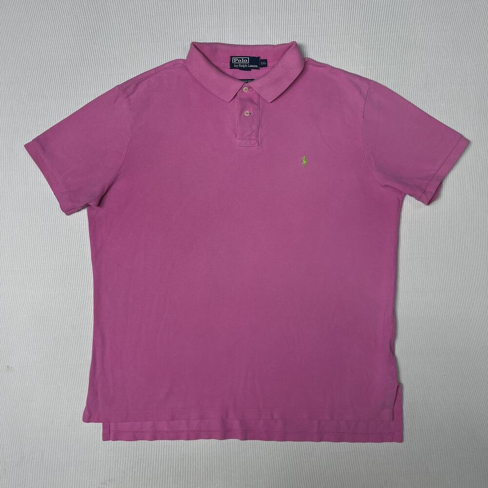Polo By Ralph Lauren Polo Shirt Mens 2XL Pink Custom Fit Short Sleeve Pony Logo